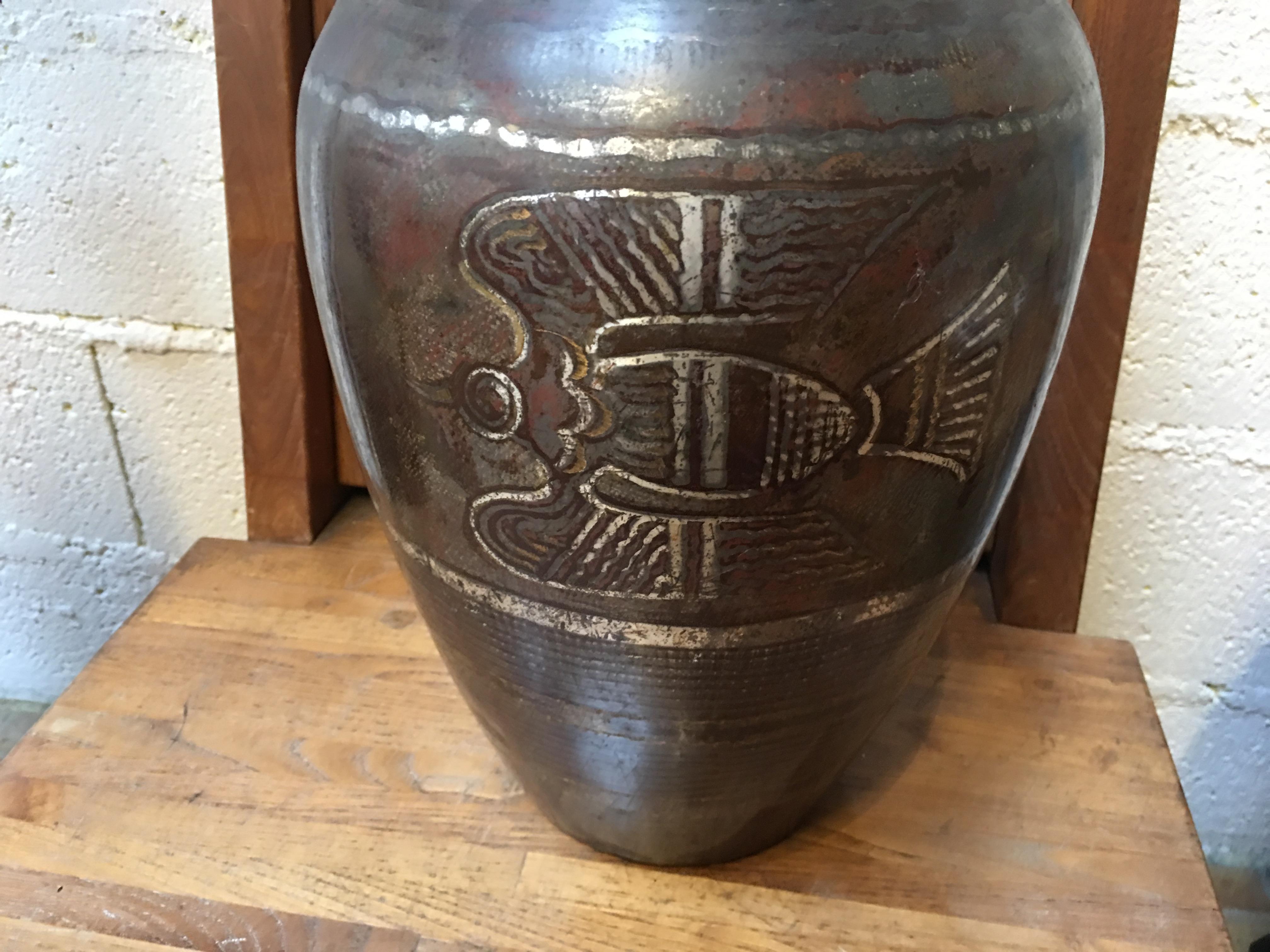 large metal vase