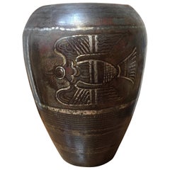 Large Art Deco, WMF Ikora Dinanderie Mixed Metal Vase, circa 1930