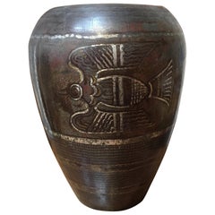 Grand vase en métal mélangé Art Déco, WMF Ikora Dinanderie, vers 1930