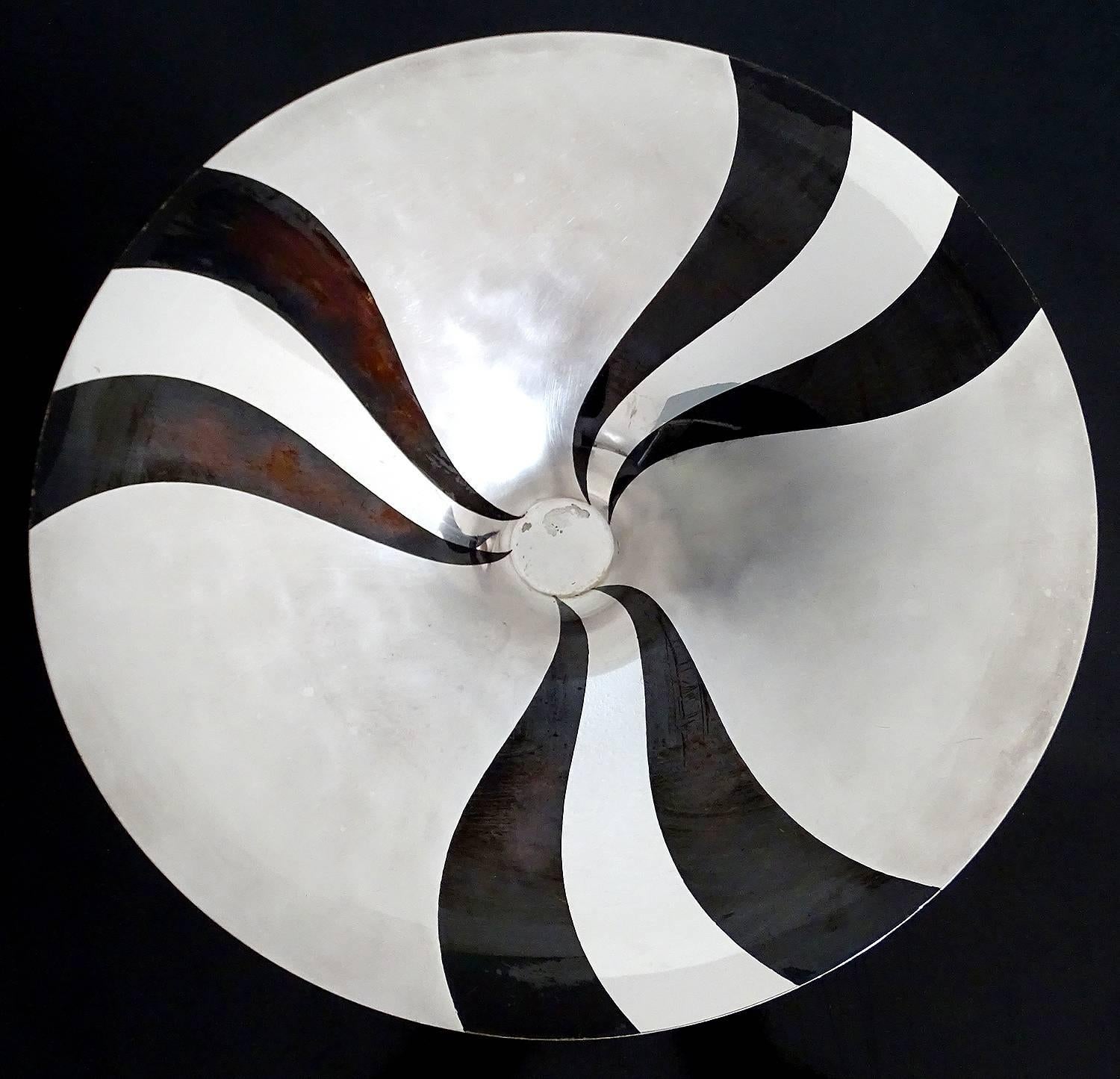 German Large Art Deco WMF Ikora Silver Plated Bowl Centerpiece, 1930s Modernist Design