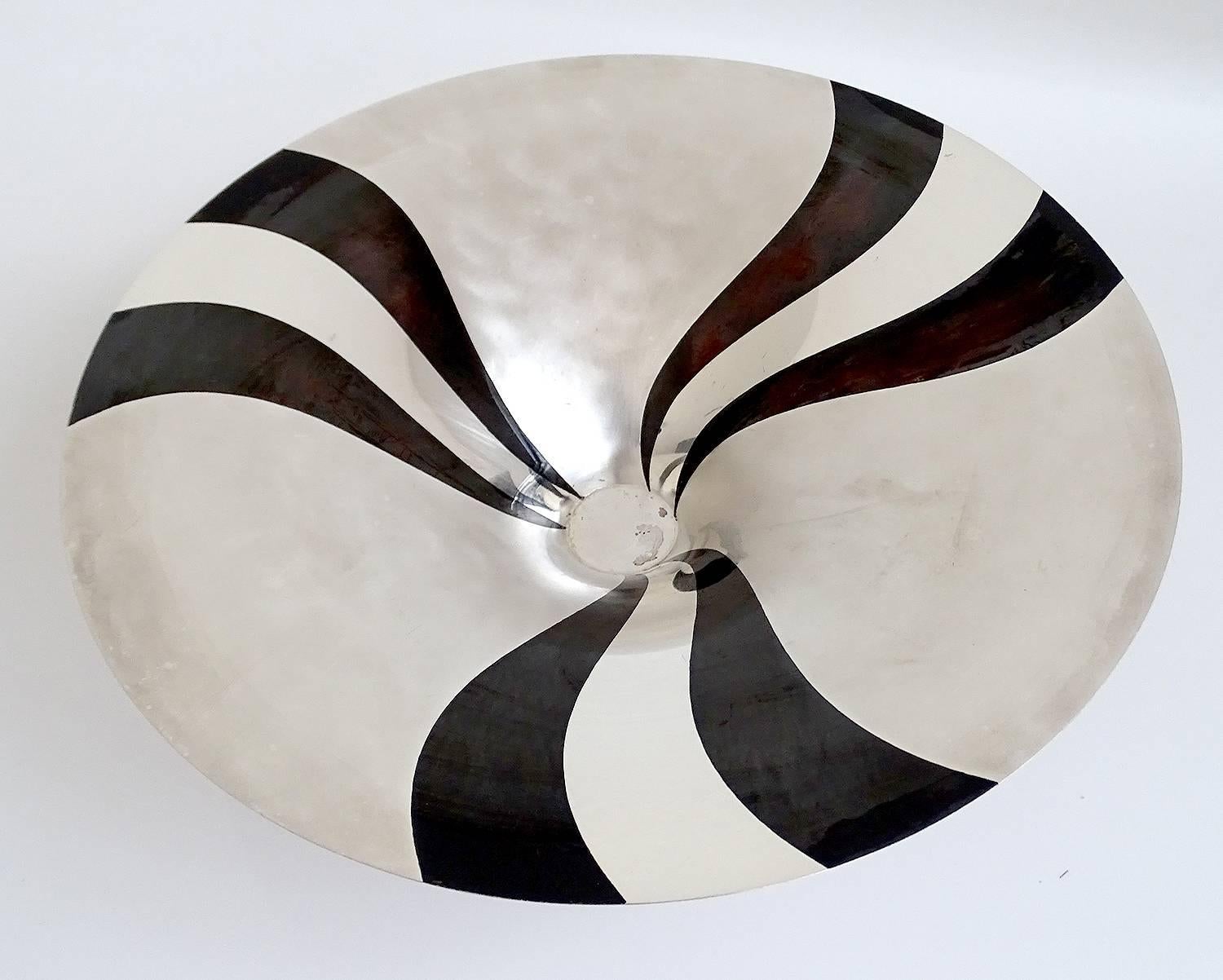 Large Art Deco WMF Ikora Silver Plated Bowl Centerpiece, 1930s Modernist Design 2
