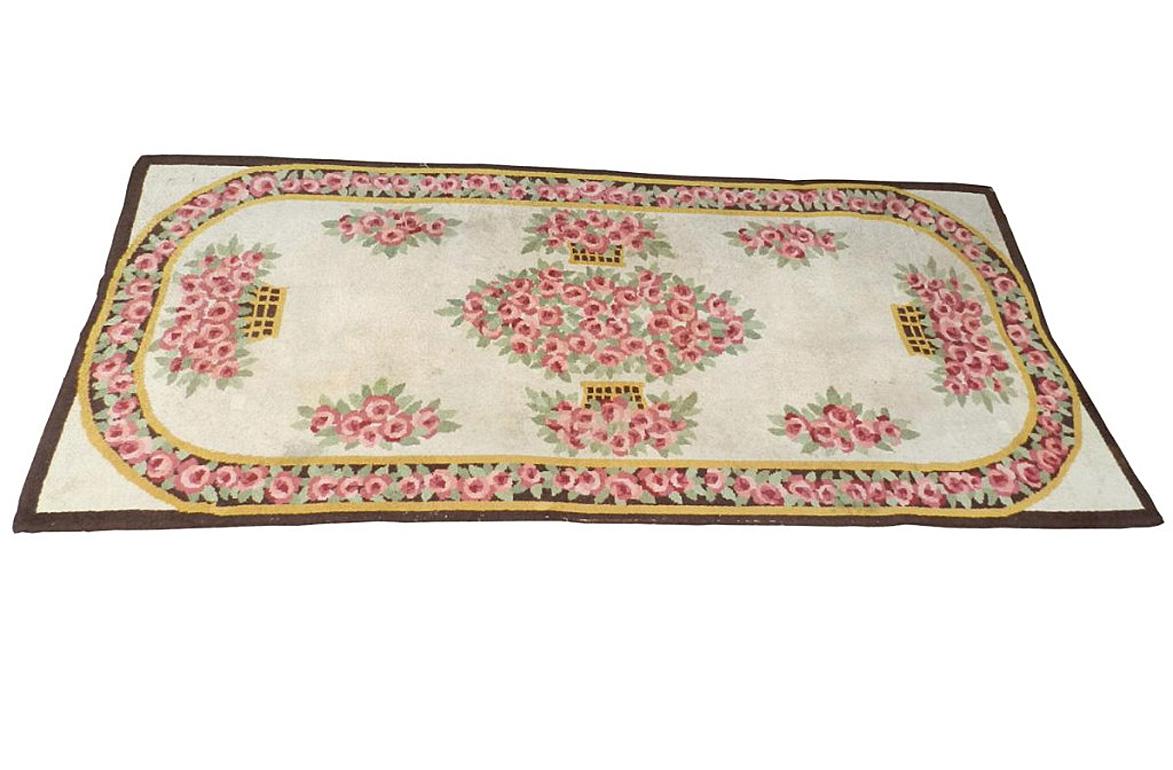 French Large Art Deco Wool Rug, circa 1920-1930 For Sale