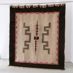 Large Art Deco Wool Rya Rug, Sweden, 1940s