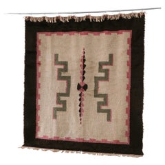 Large Art Deco Wool Rya Rug, Sweden, 1940s