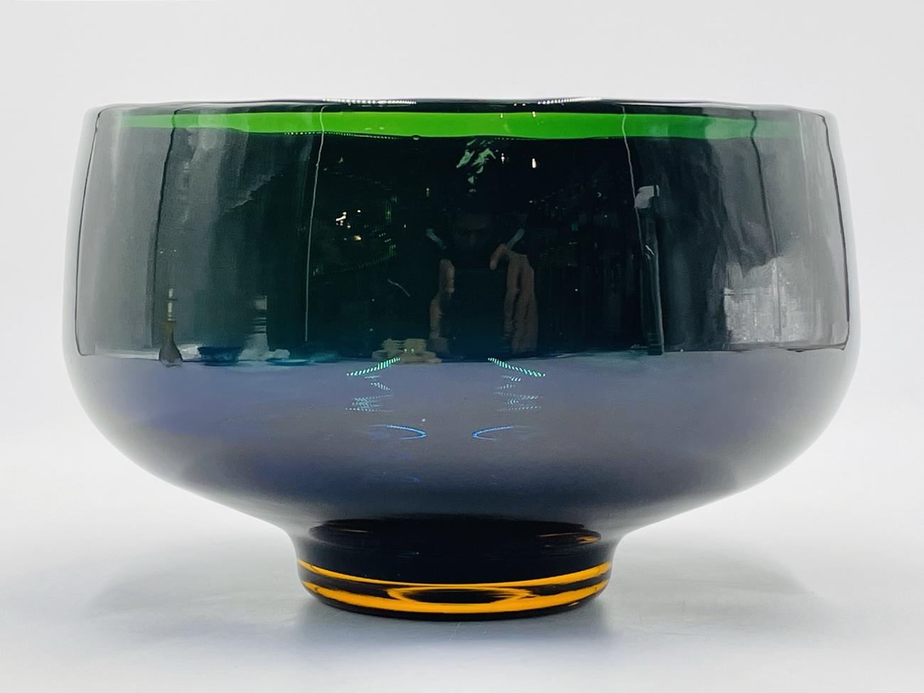 Modern Large Art Glass Bowl by Correia Art Glass