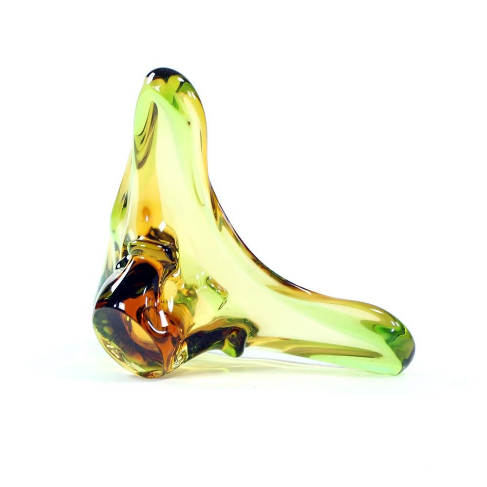 Large Art Glass Bowl By Frantisek Zemek For Glass Factory Mstisov, Czechosl For Sale 2