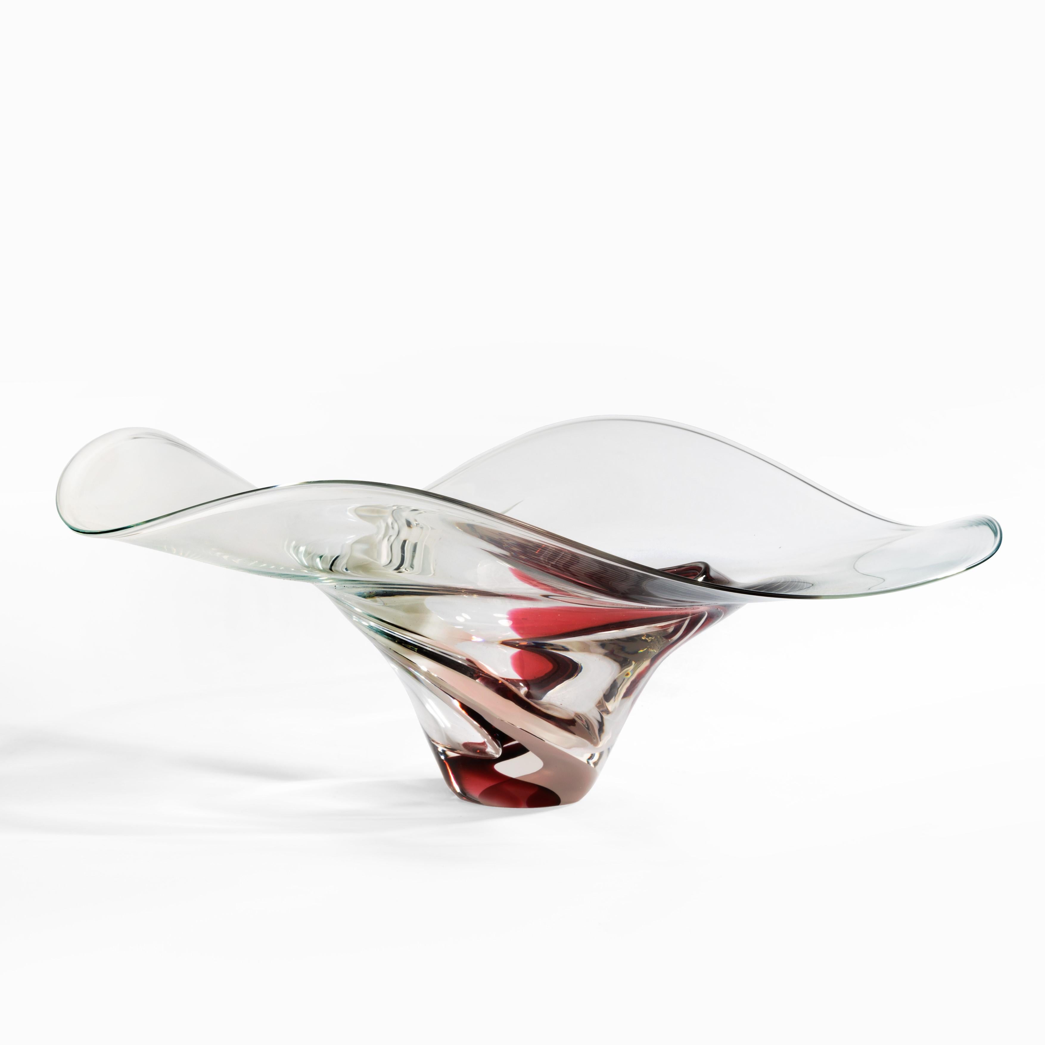 Scandinavian Large Art Glass Bowl by Michael Bang For Sale