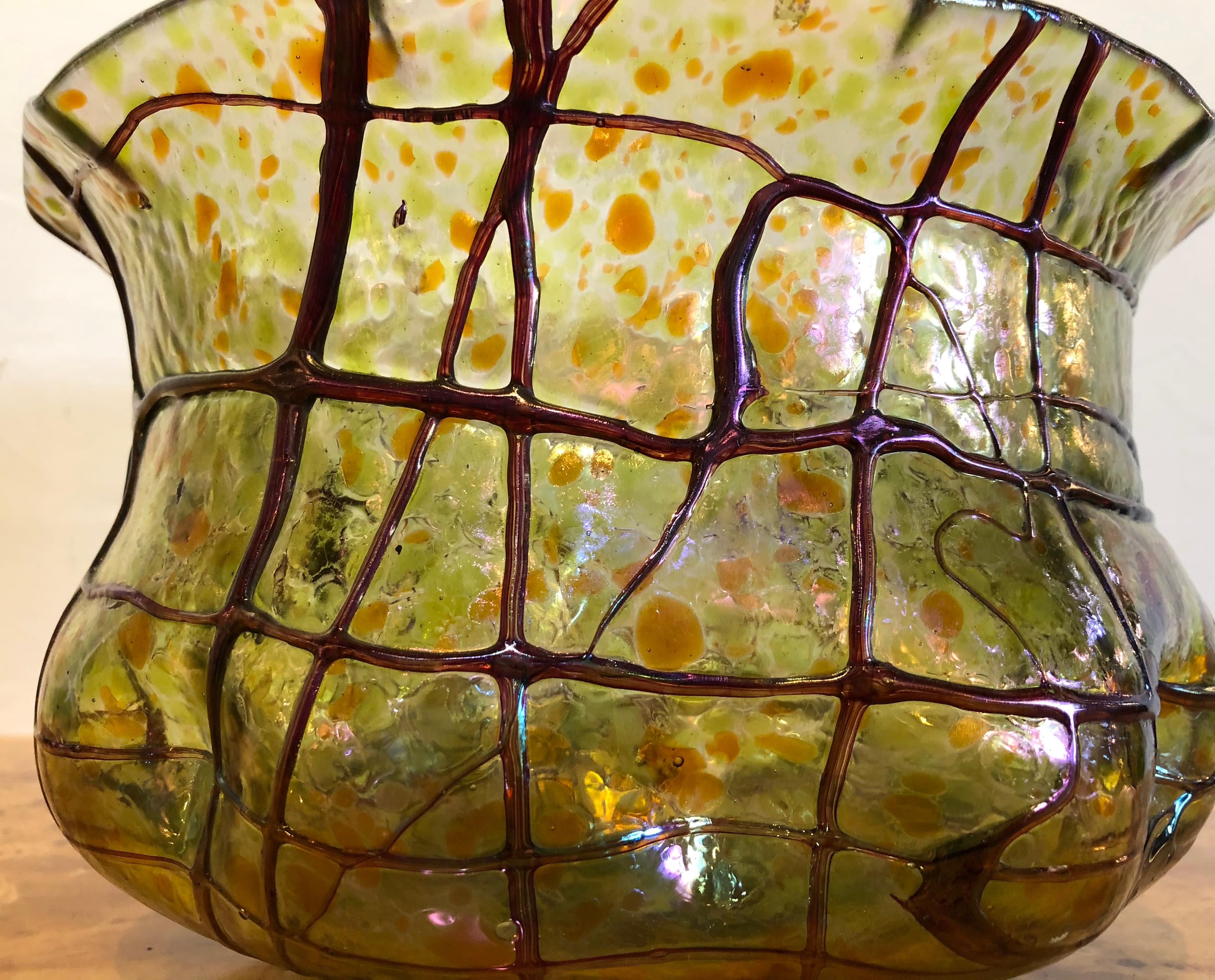 Large Art Glass Bowl Pallme-König, Teplitz In Good Condition In Stamford, CT
