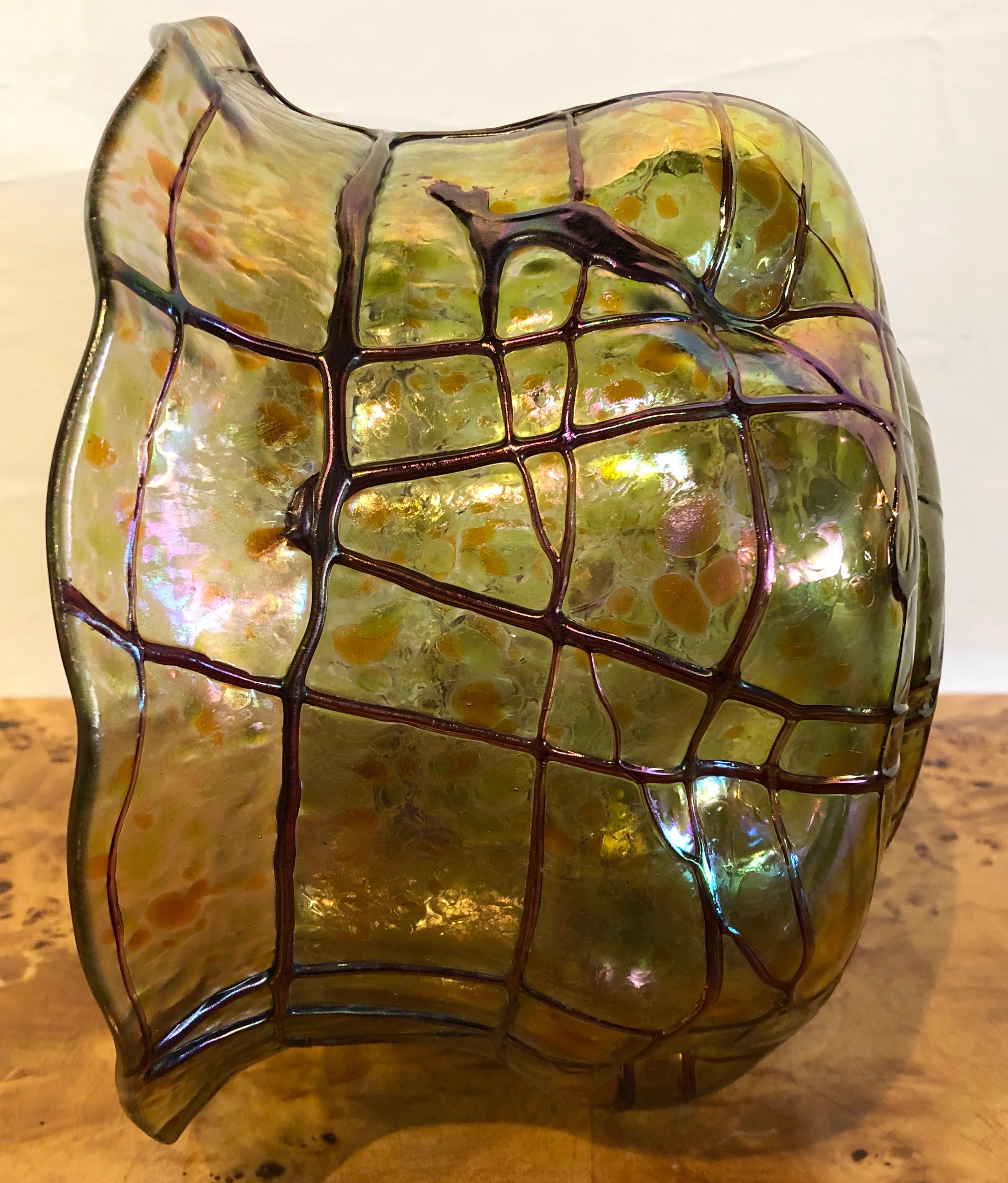 Large Art Glass Bowl Pallme-König, Teplitz 2