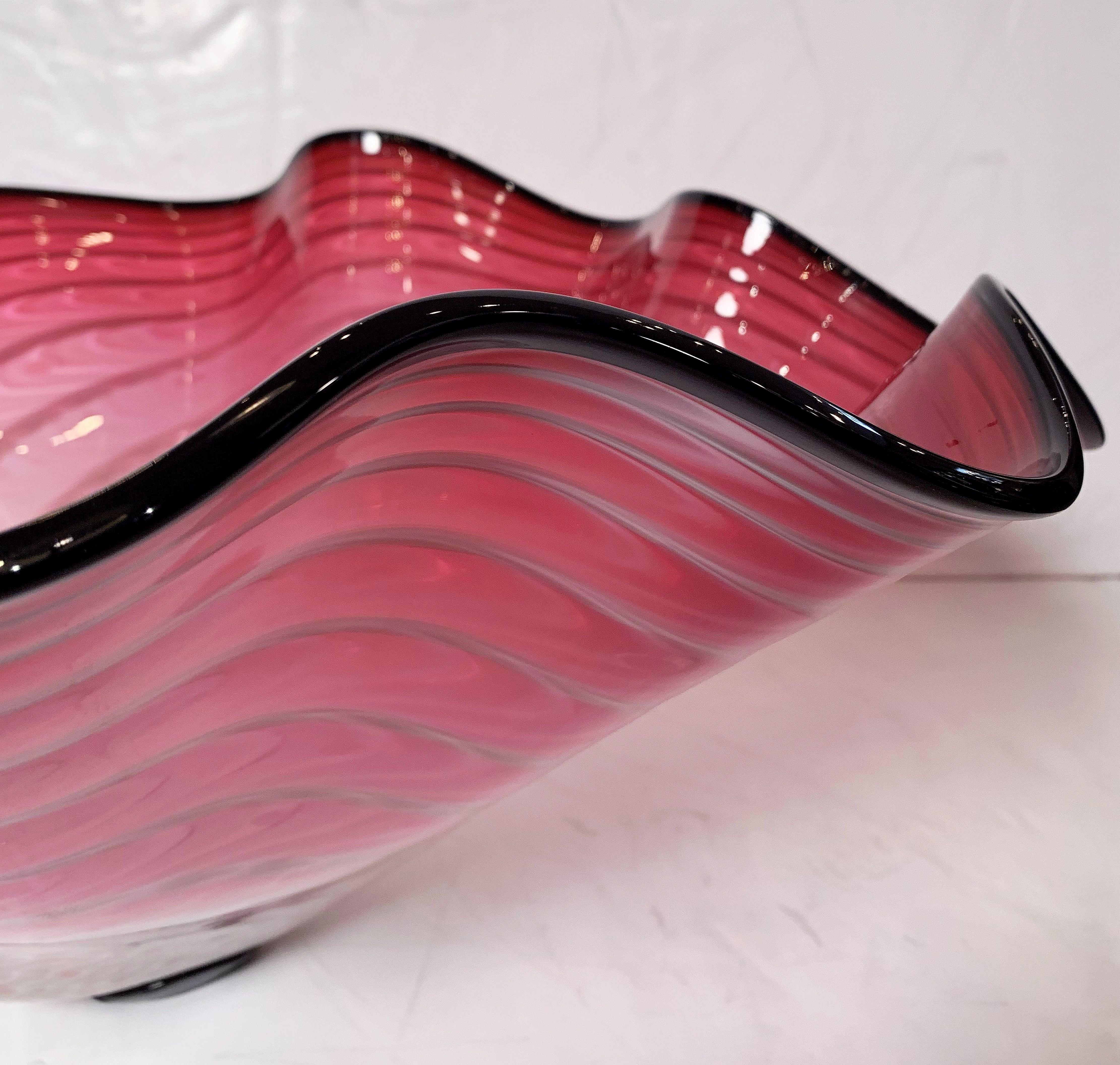 Large Art Glass Bowl in the Manner of Dale Chihuly 2
