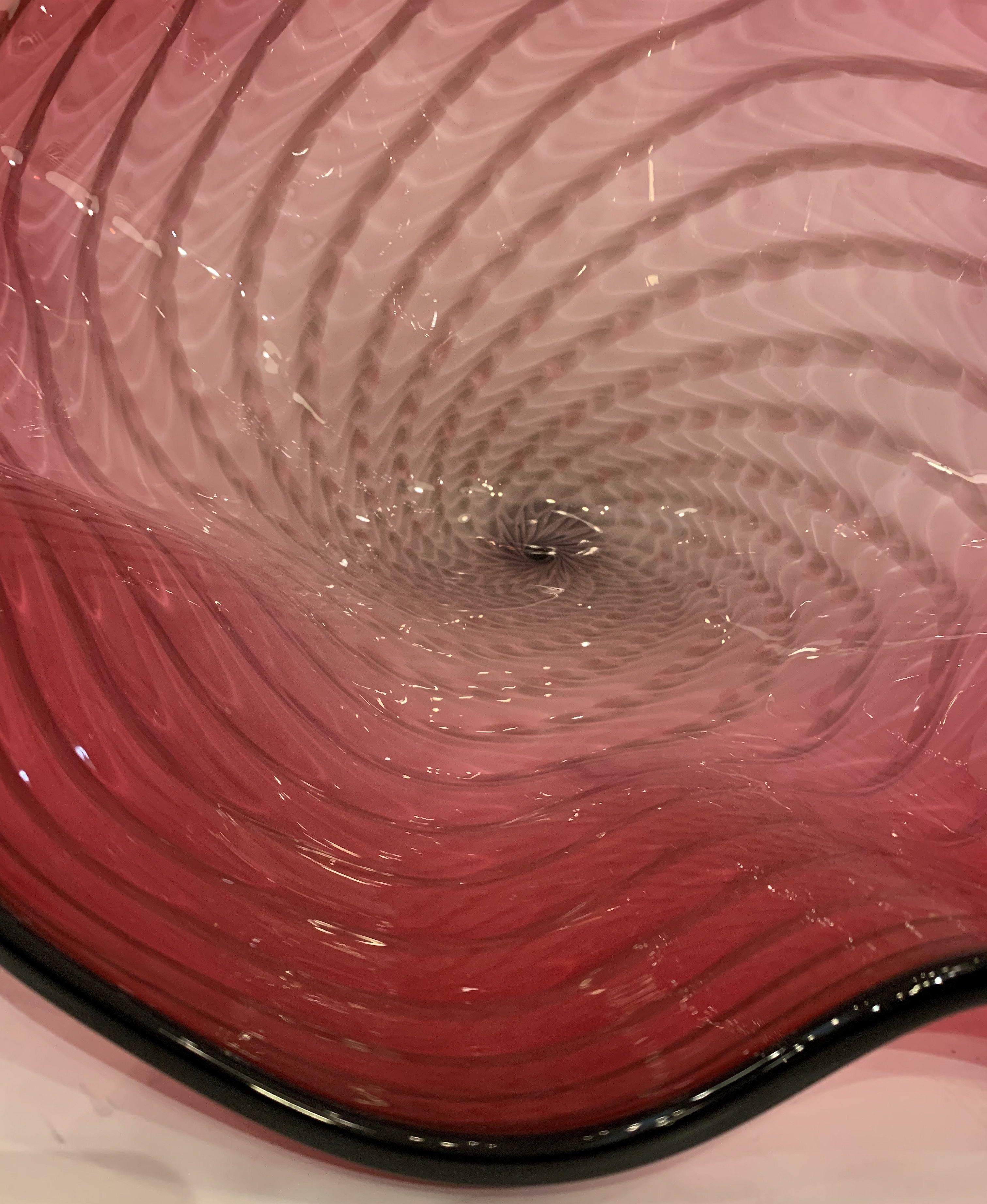 Large Art Glass Bowl in the Manner of Dale Chihuly 4