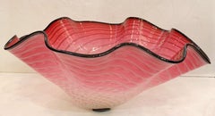Large Art Glass Bowl in the Manner of Dale Chihuly
