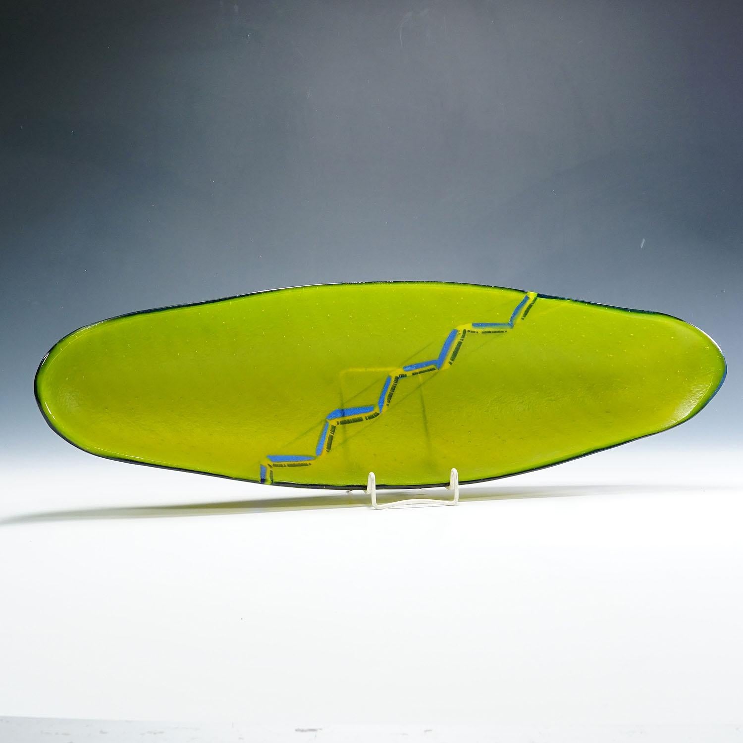 Centro de mesa grande de vidrio artístico del artista de Studio A Horst Stauber 1994 Vidrio artístico en venta