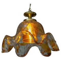 Large Art Glass Chandelier Designed By Pertti Santalahti For Humppila Norway