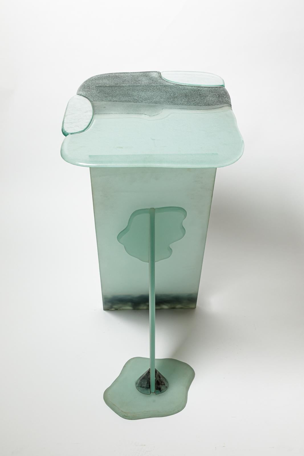 Grande table console en verre d'art de Jean Claude Ourdouillie, pièce unique 1990 en vente 4