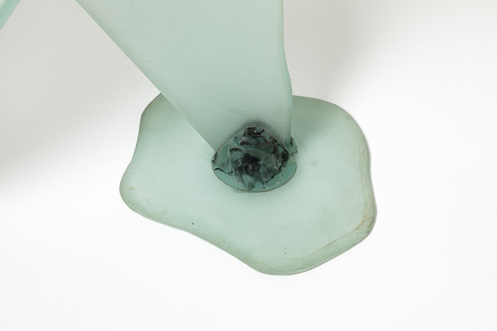 Français Grande table console en verre d'art de Jean Claude Ourdouillie, pièce unique 1990 en vente