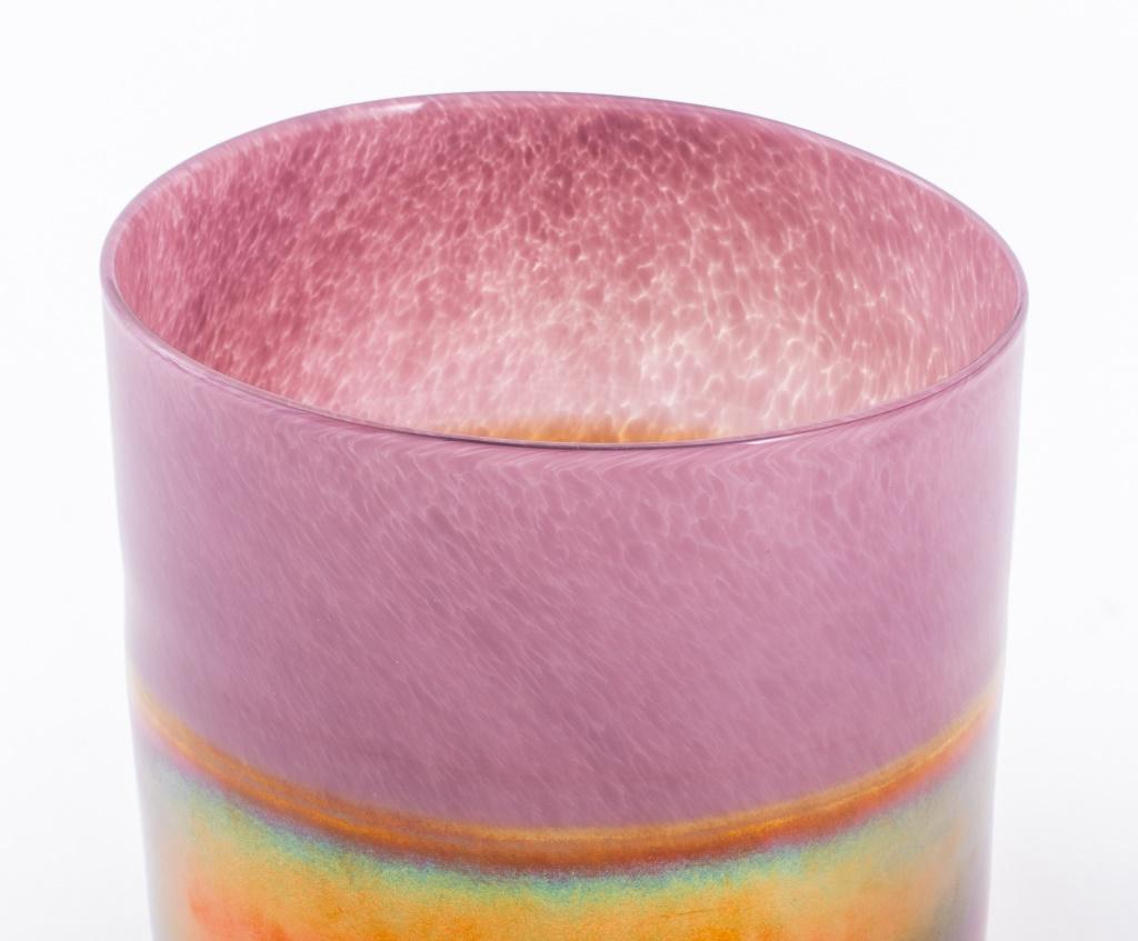 Modern Large Art Glass Cylinder Bowl For Sale
