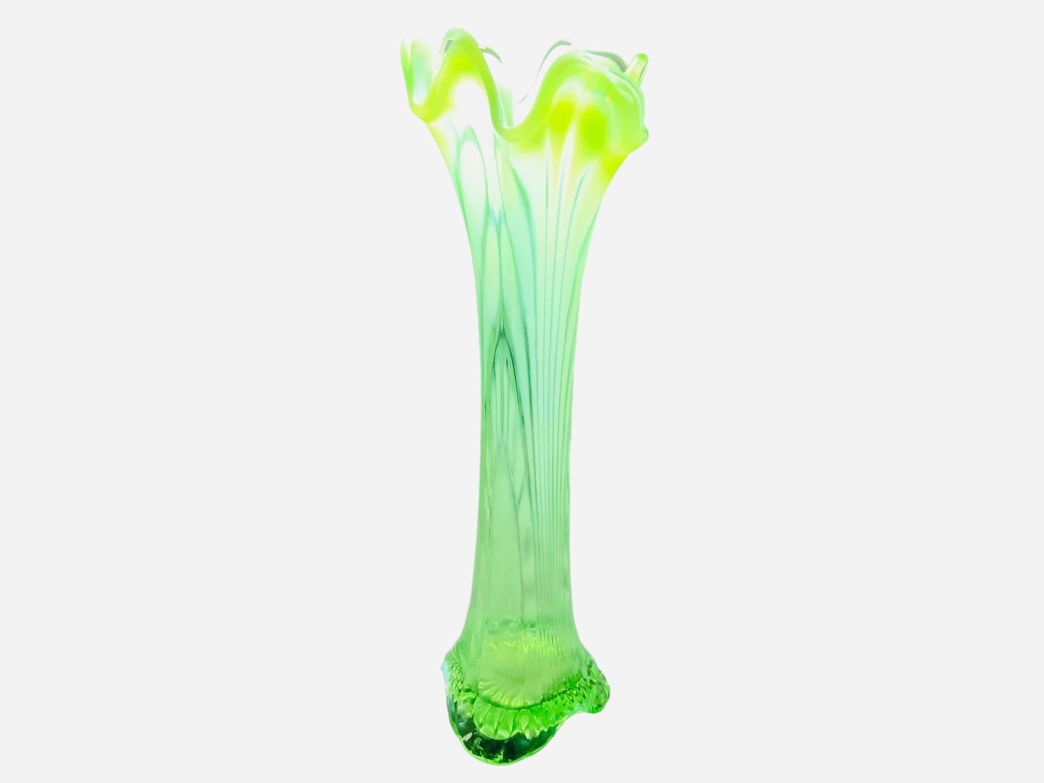 20th Century Large Art Glass Flower Vase For Sale