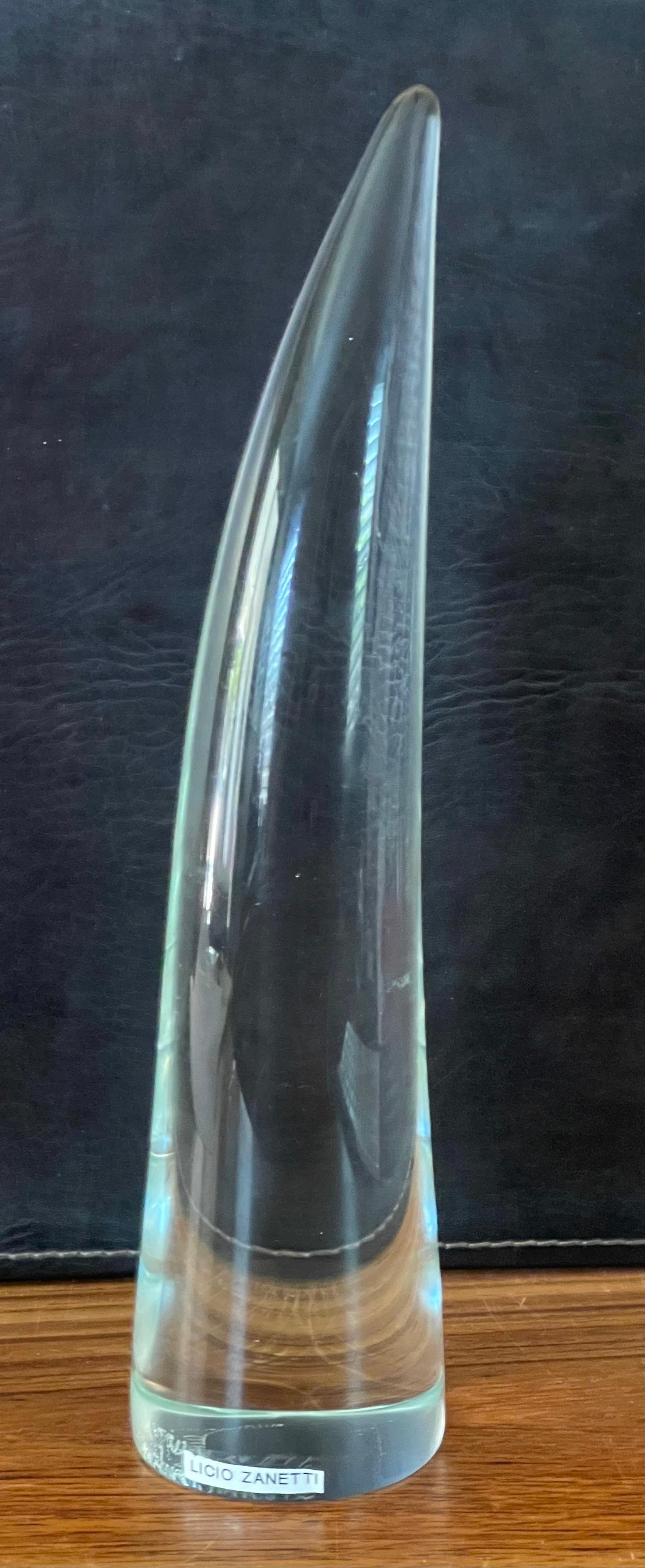 Large Art Glass Horn by Licio Zanetti for Murano Glass Studios For Sale 1