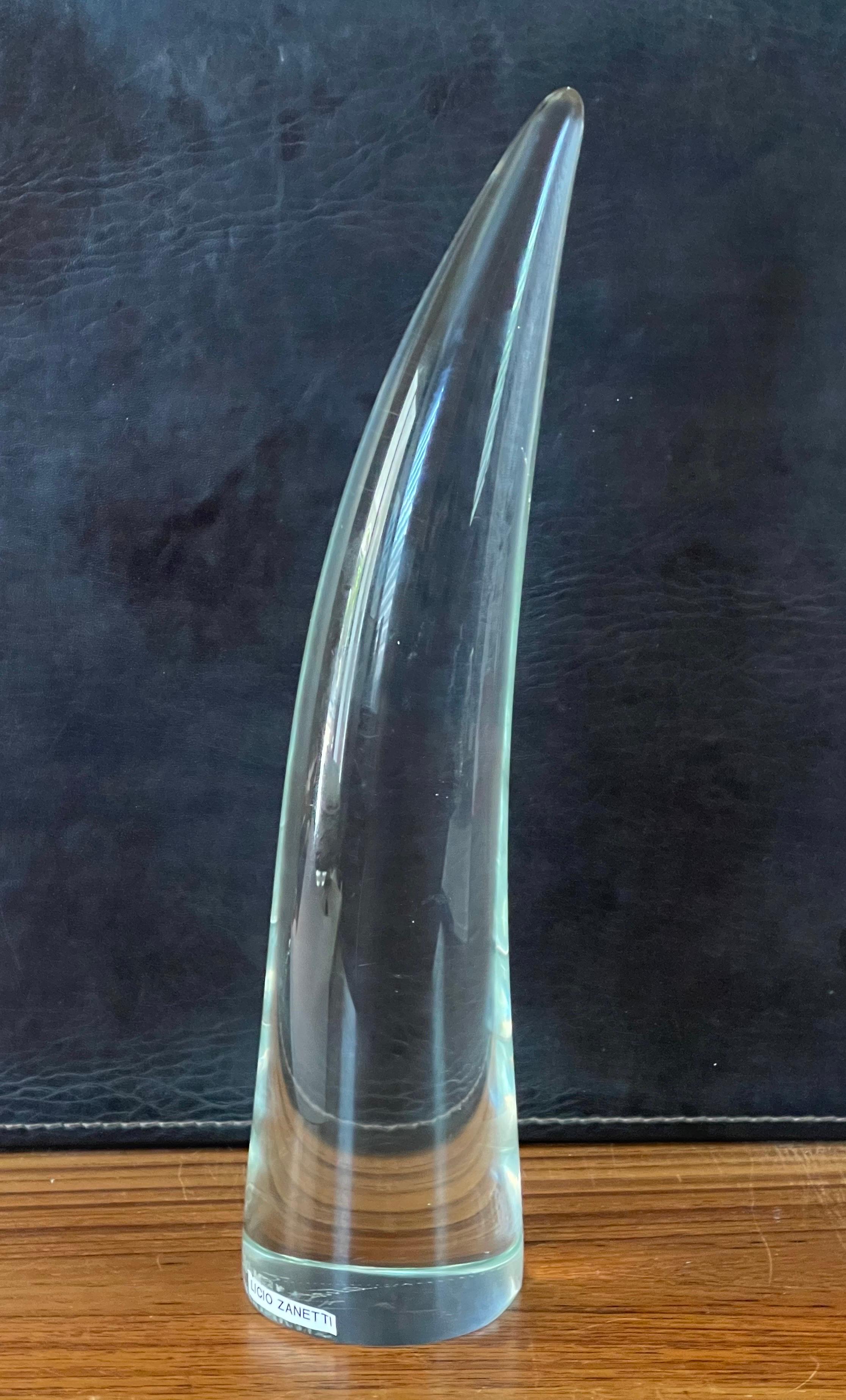 italien Grande corne en verre d'art par Licio Zanetti pour Murano Glass Studios en vente