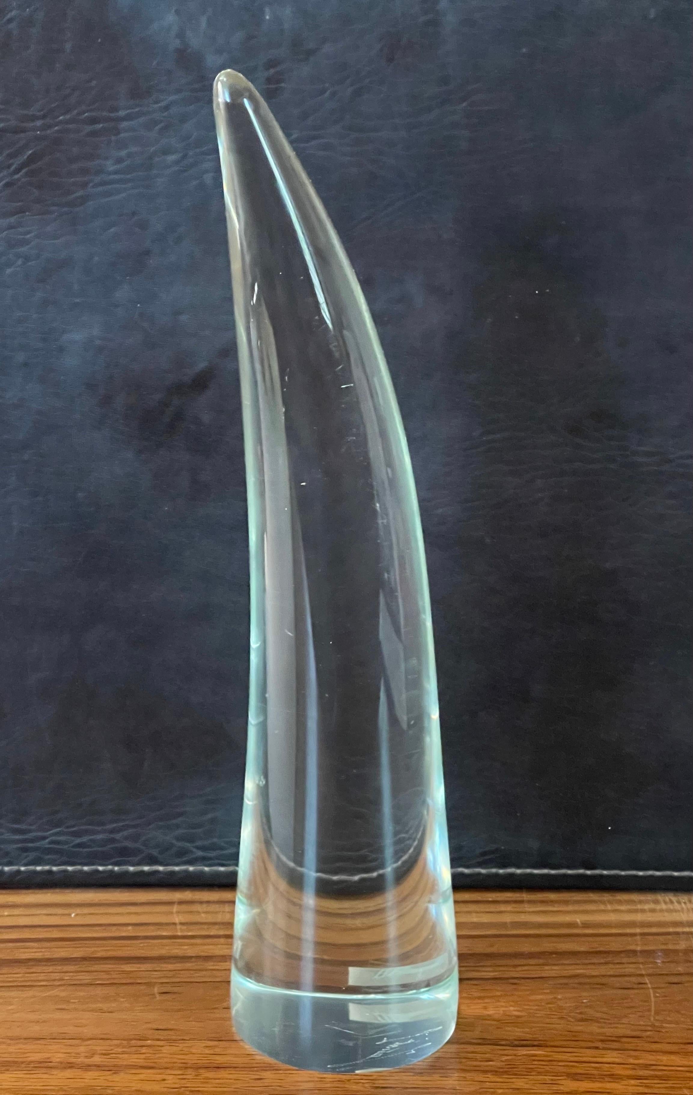 Laiton Grande corne en verre d'art par Licio Zanetti pour Murano Glass Studios en vente