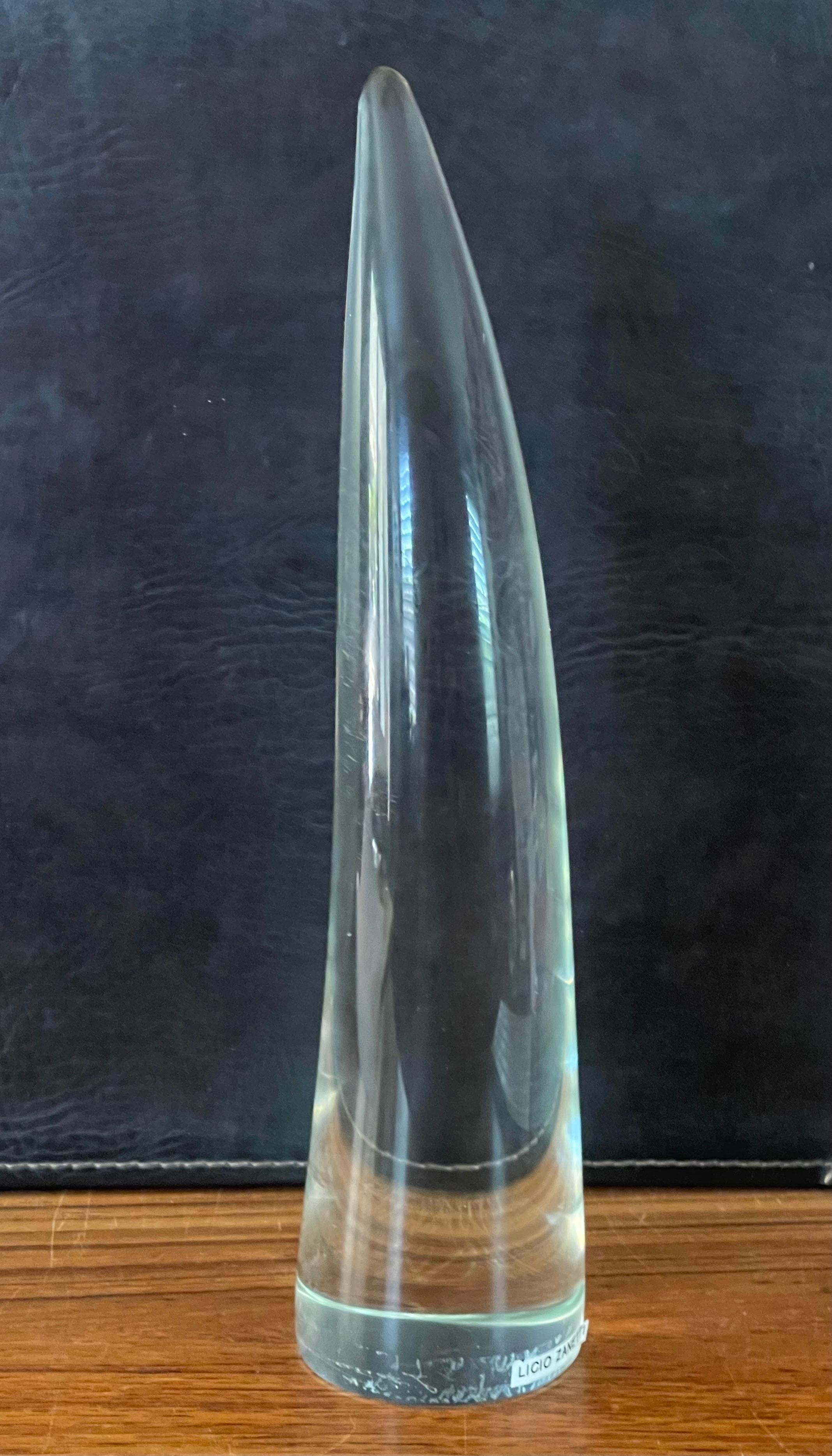 20th Century Large Art Glass Horn by Licio Zanetti for Murano Glass Studios For Sale