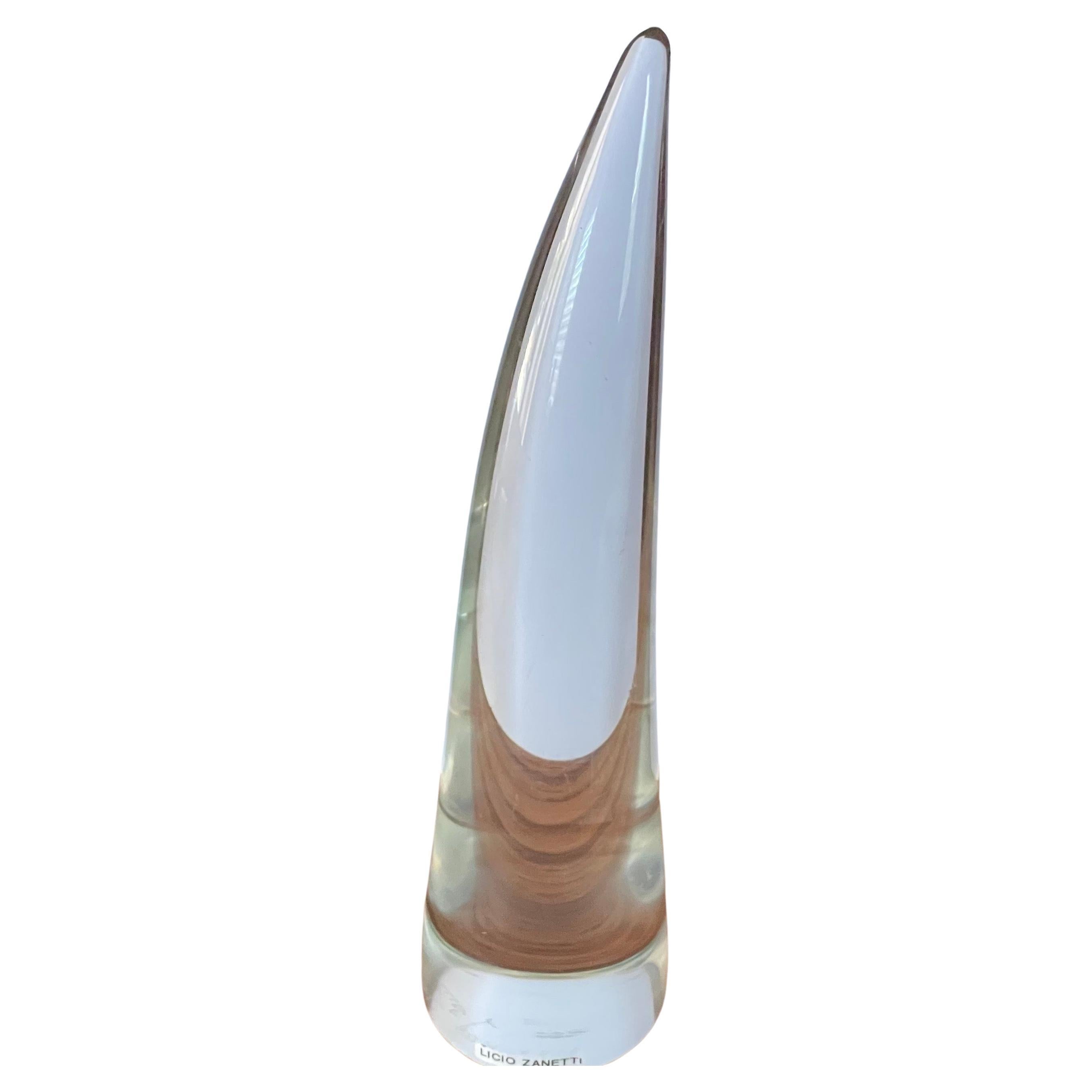 Large Art Glass Horn by Licio Zanetti for Murano Glass Studios For Sale