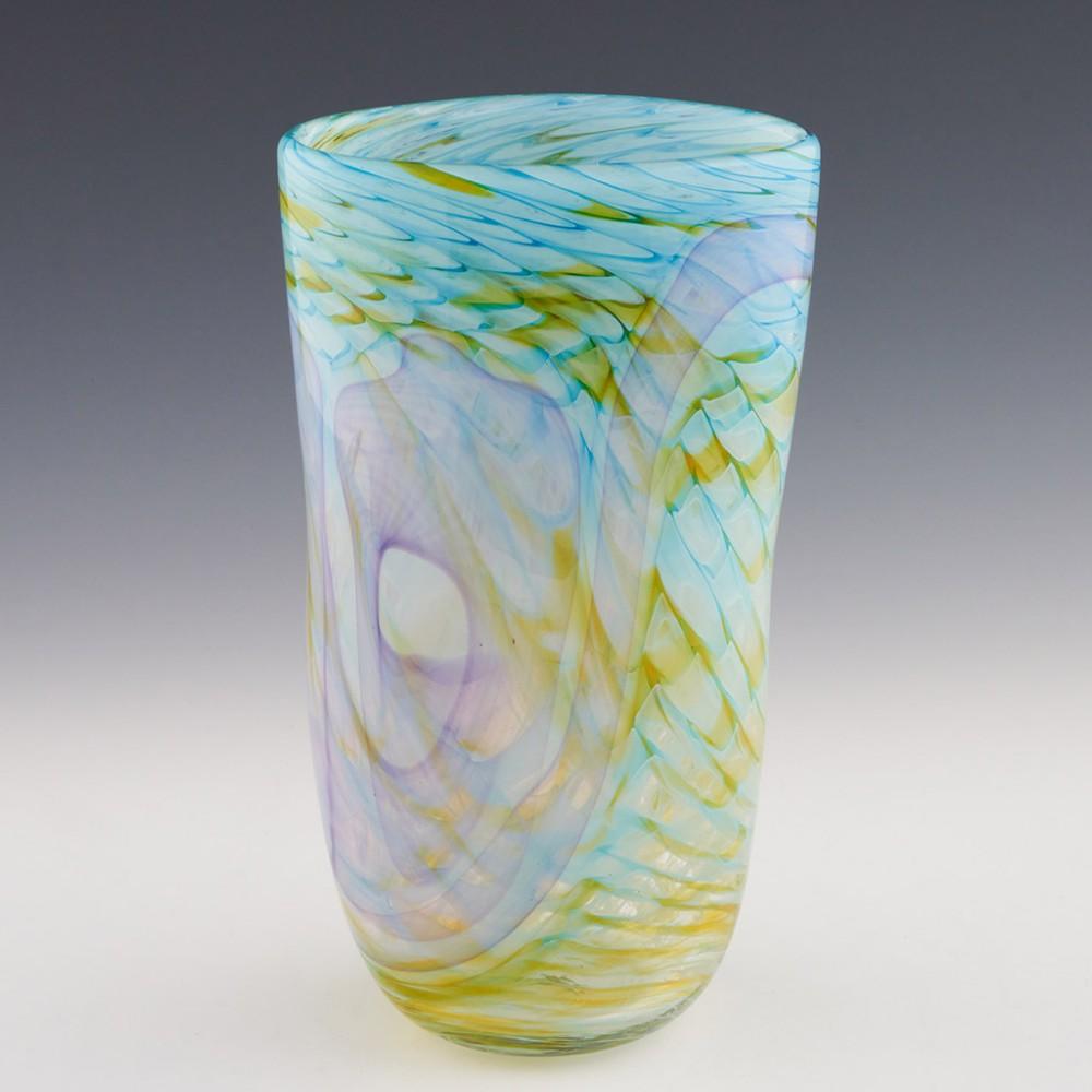 Large Art Glass Open Vase c2000 In Good Condition In Forest Row, East Sussex