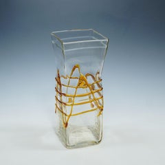 Large Art Glass Vase by Fulvio Bianconi for Mazzega, Venice Murano