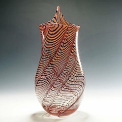 Large Art Glass Vase by Luca Vidal, Murano