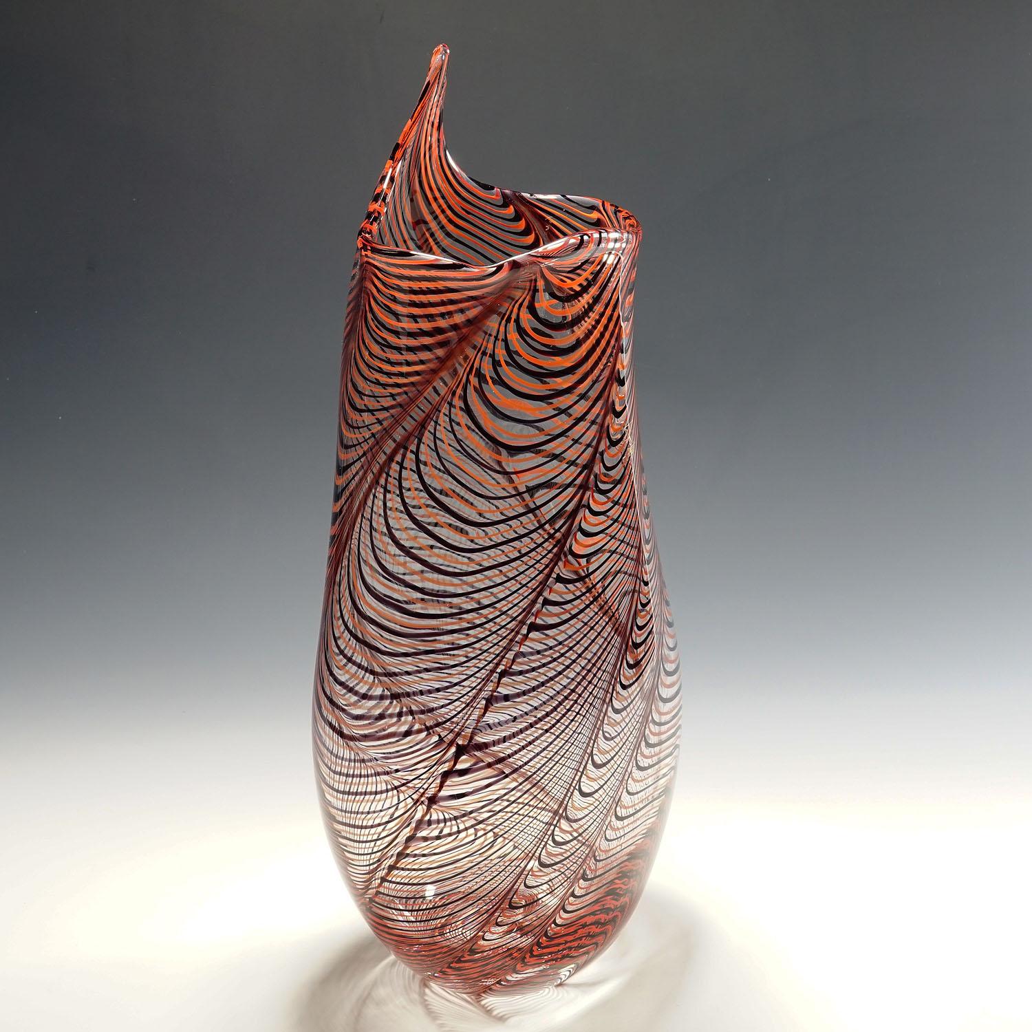 Grand vase en verre d'art de Luca Vidal, Murano Bon état - En vente à Berghuelen, DE