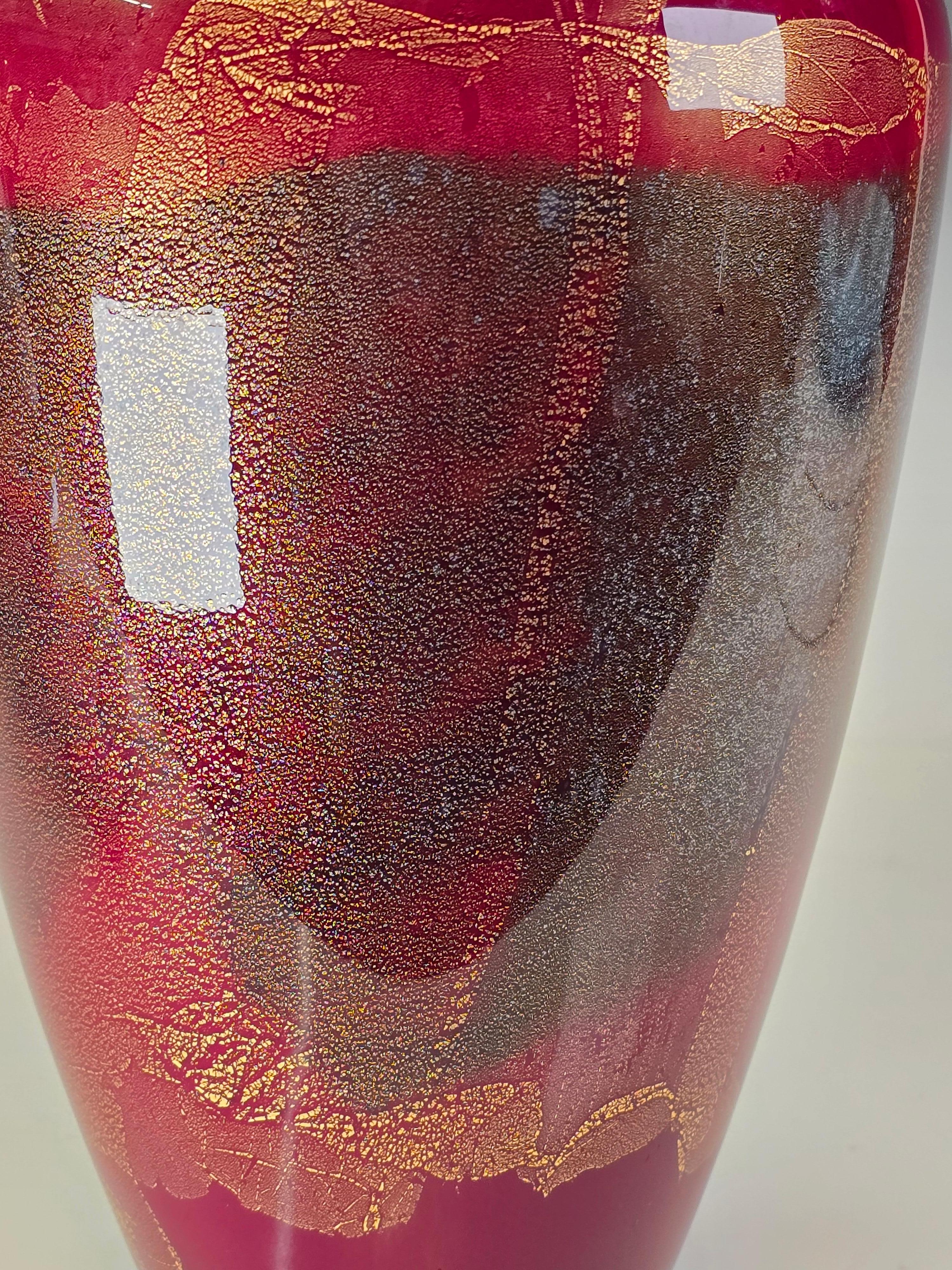 Americano Vaso grande in vetro artistico di Michael Nourot in vendita