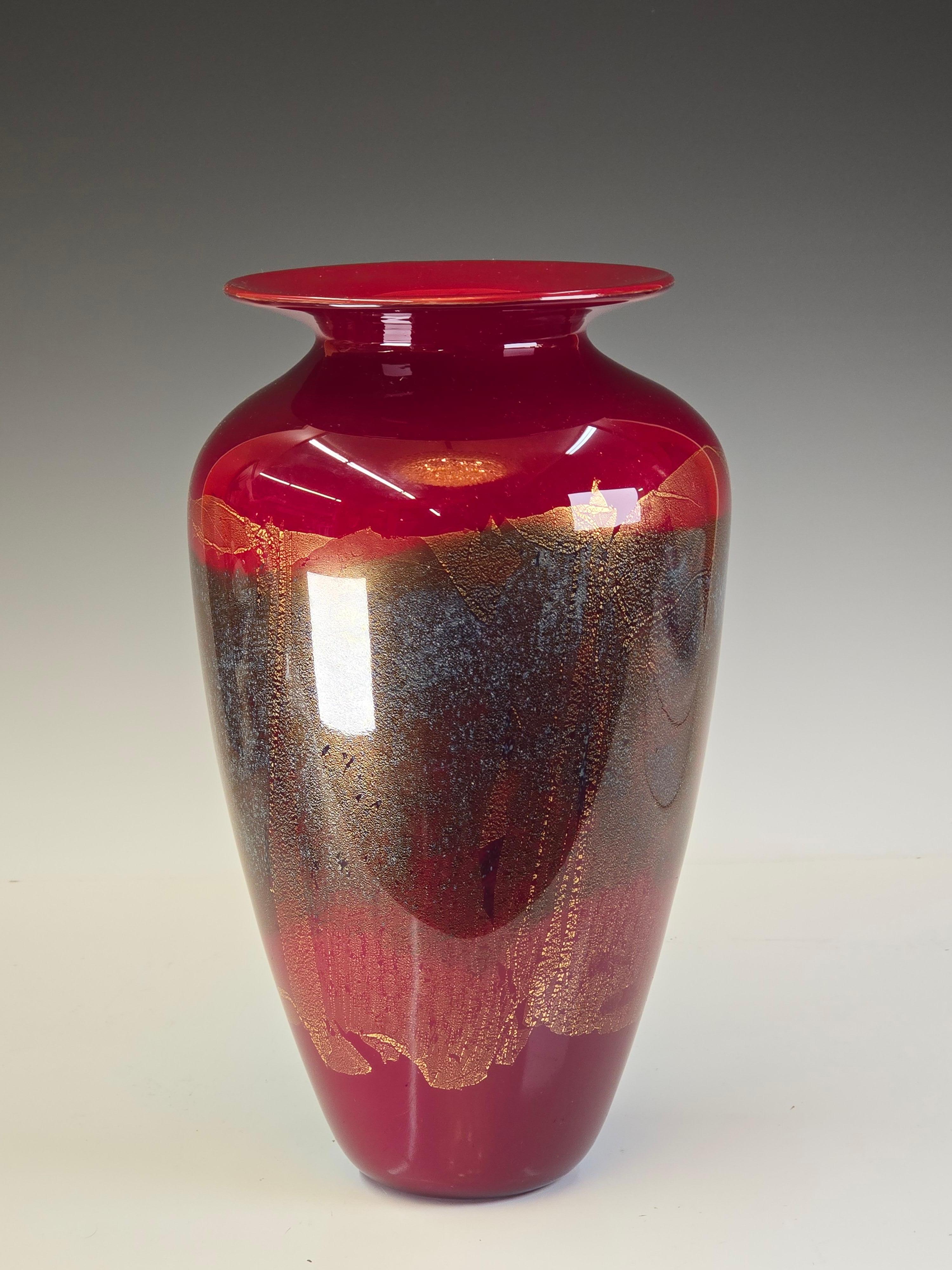 Fine XX secolo Vaso grande in vetro artistico di Michael Nourot in vendita