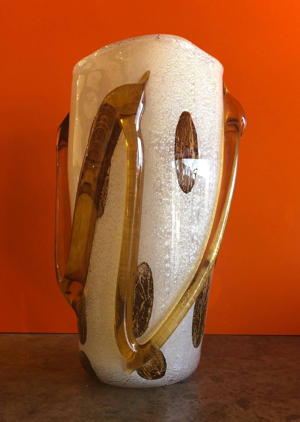 Large Art Glass vase by Murano, circa 1990s, marked 