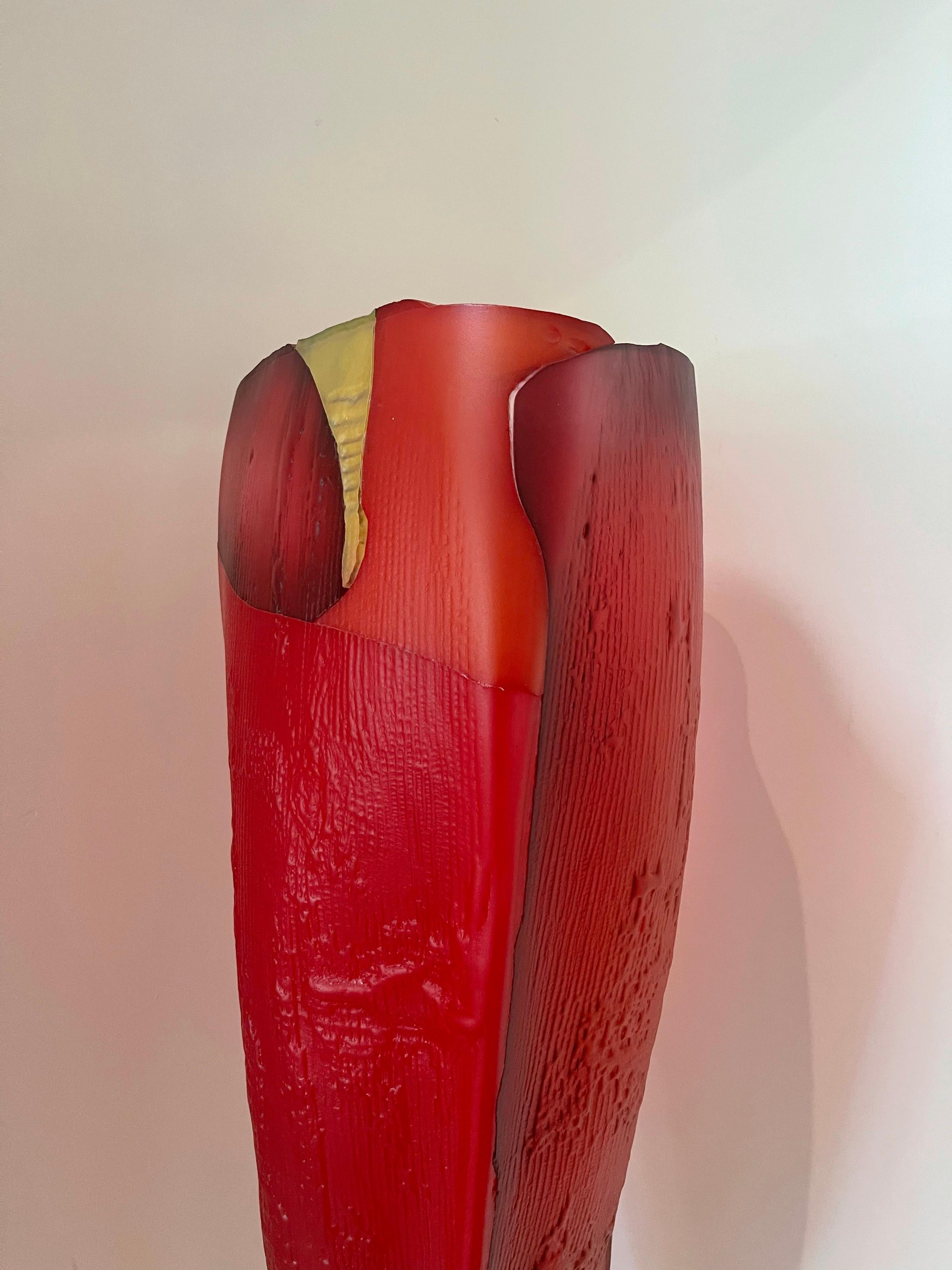 Grand vase/sculpture en verre d'art intitulé « Champ » de Danny Perkins en vente 2