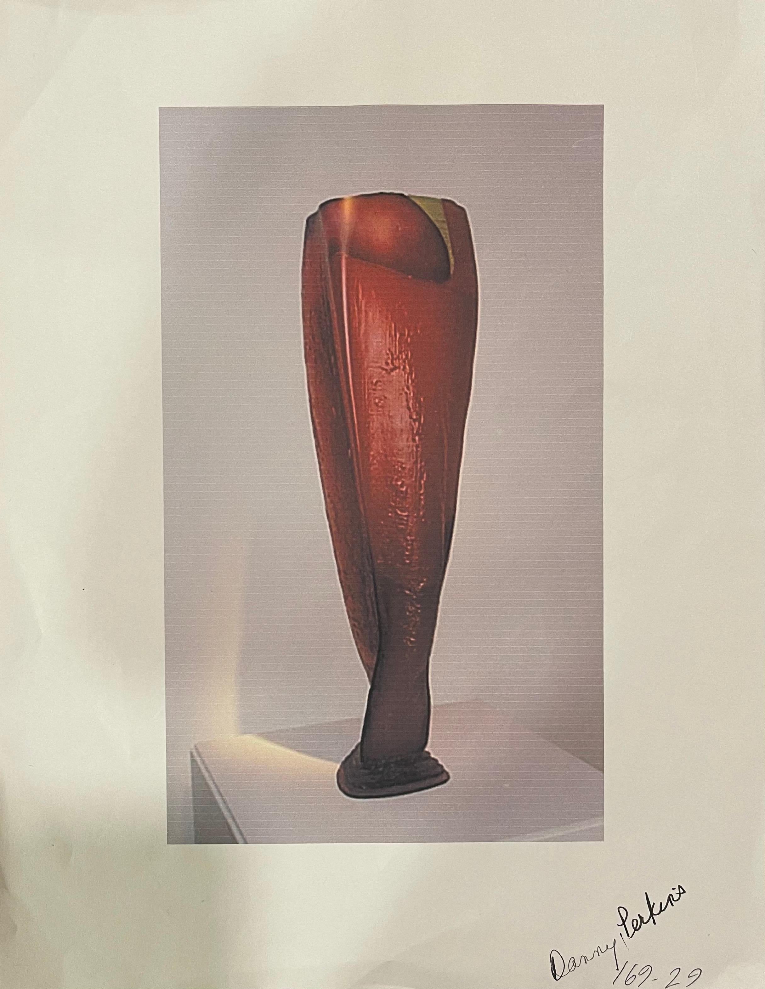 Large Art Glass Vase / Sculpture Entitled 