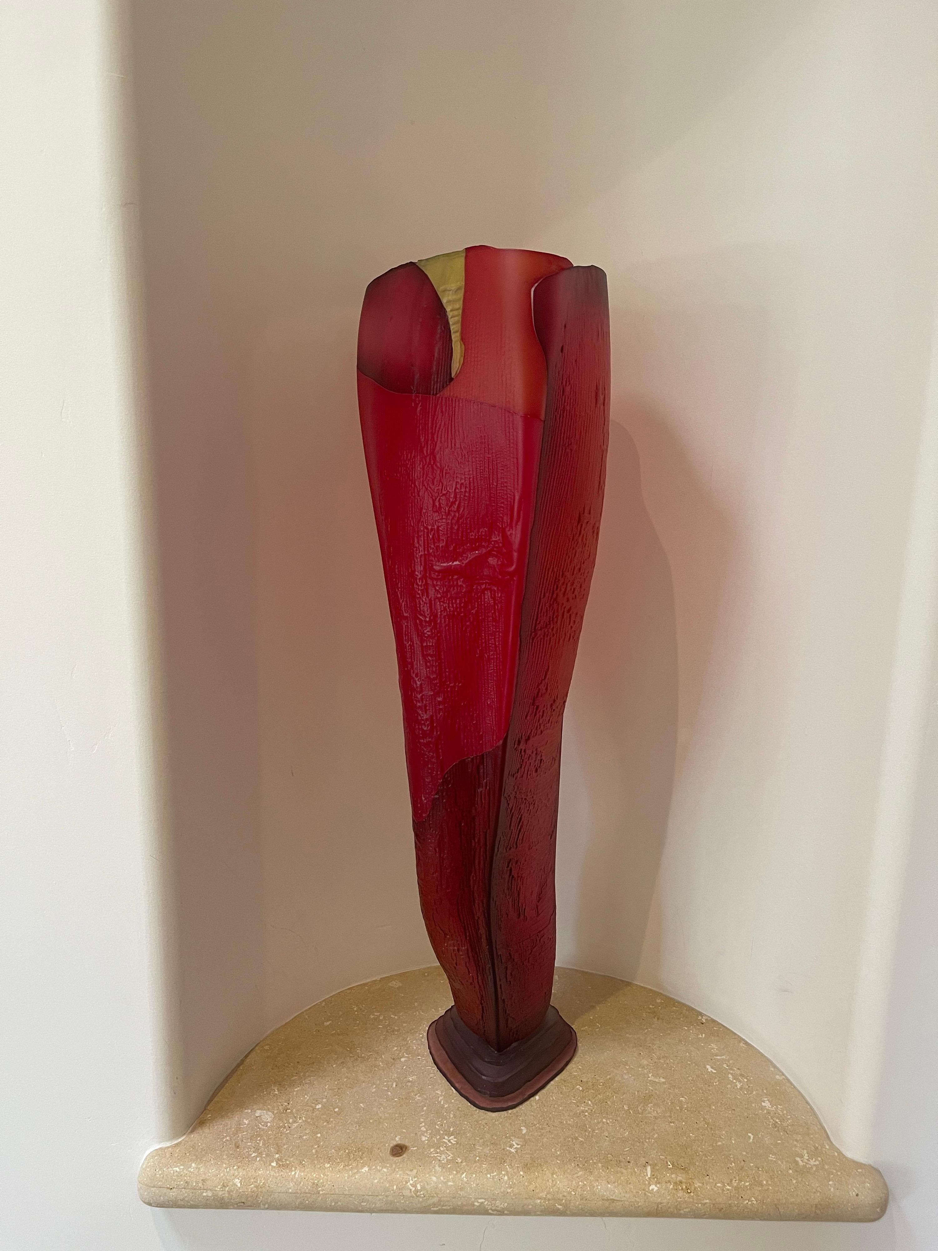 Grand vase/sculpture en verre d'art intitulé « Champ » de Danny Perkins en vente 12