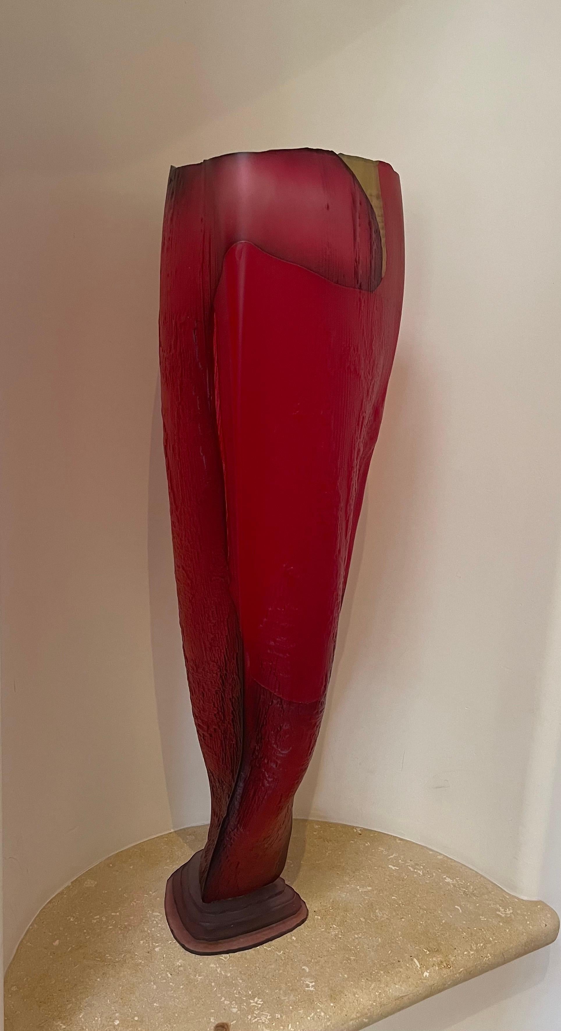 Verre d'art Grand vase/sculpture en verre d'art intitulé « Champ » de Danny Perkins en vente