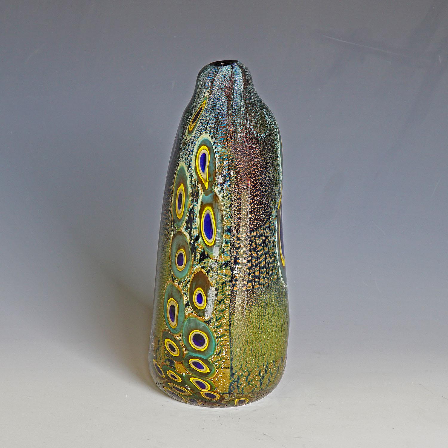 Large Art Glass Vase 'Yokohama' by Aldo Nason Murano For Sale 2