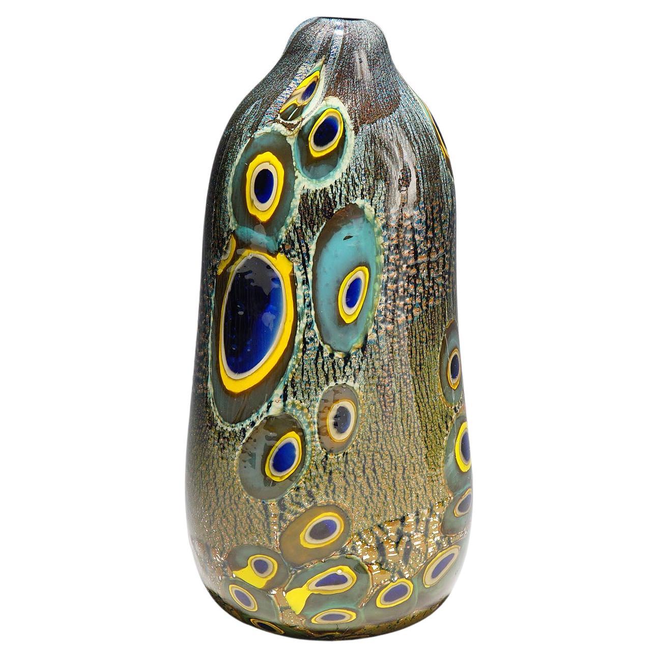 Large Art Glass Vase 'Yokohama' by Aldo Nason Murano For Sale
