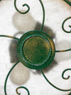 Large Art Glass & Wrought Iron Pendant Light, Attributed to Bjerkås