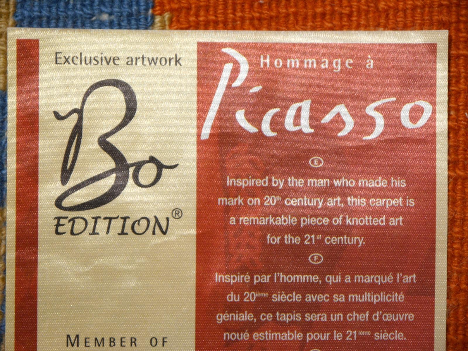 Großer Art Line-Teppich nach Pablo Picasso, handgeknüpft, Wolle, ausgezeichneter Zustand im Angebot 8