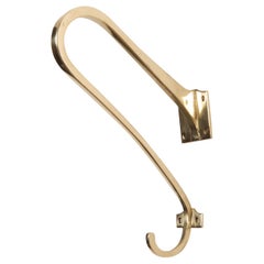 Large Art Nouveau Brass Coat Hook