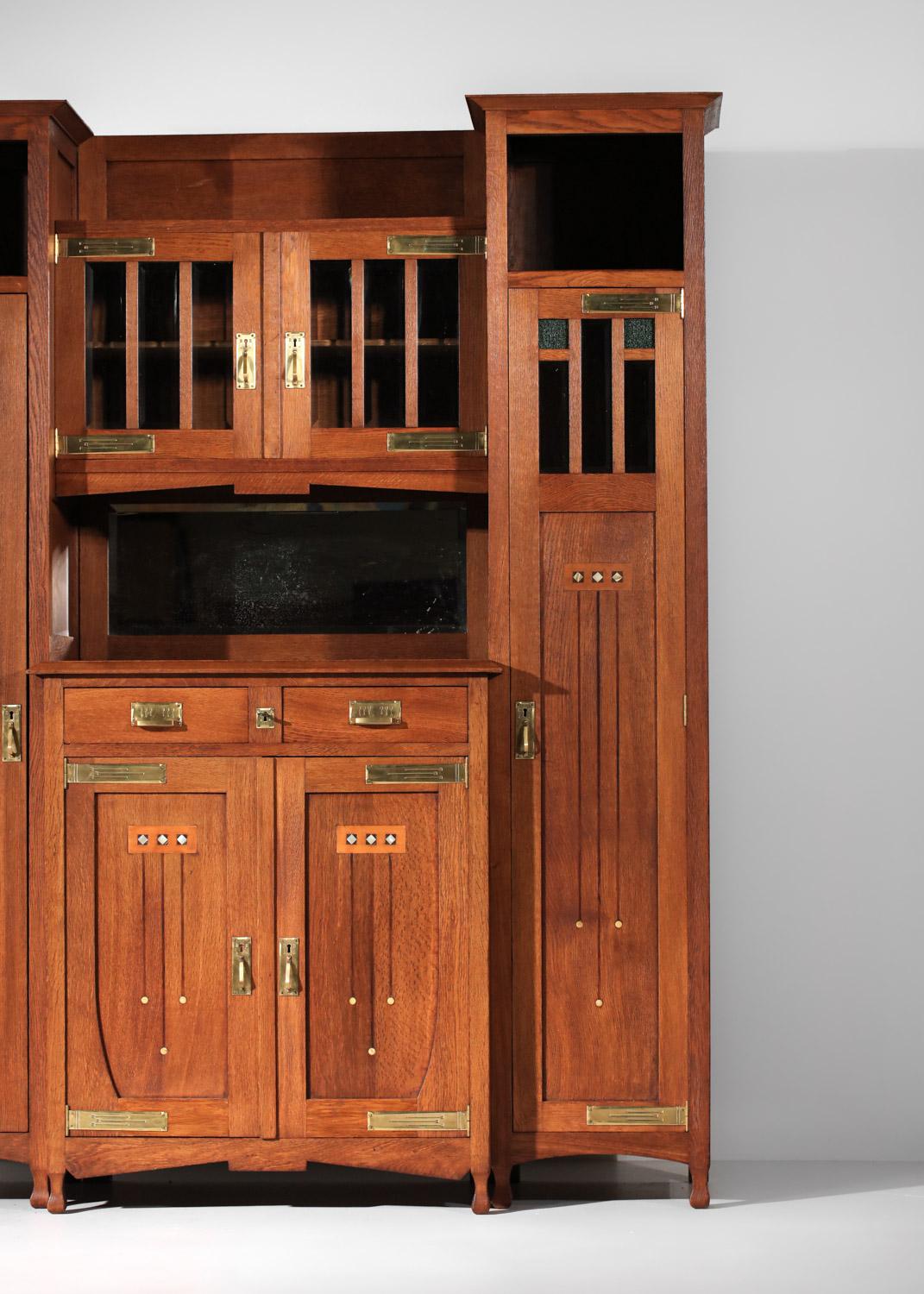 Grand buffet art nouveau attribué à gustave serrurier bovy des années 1930  en vente 3