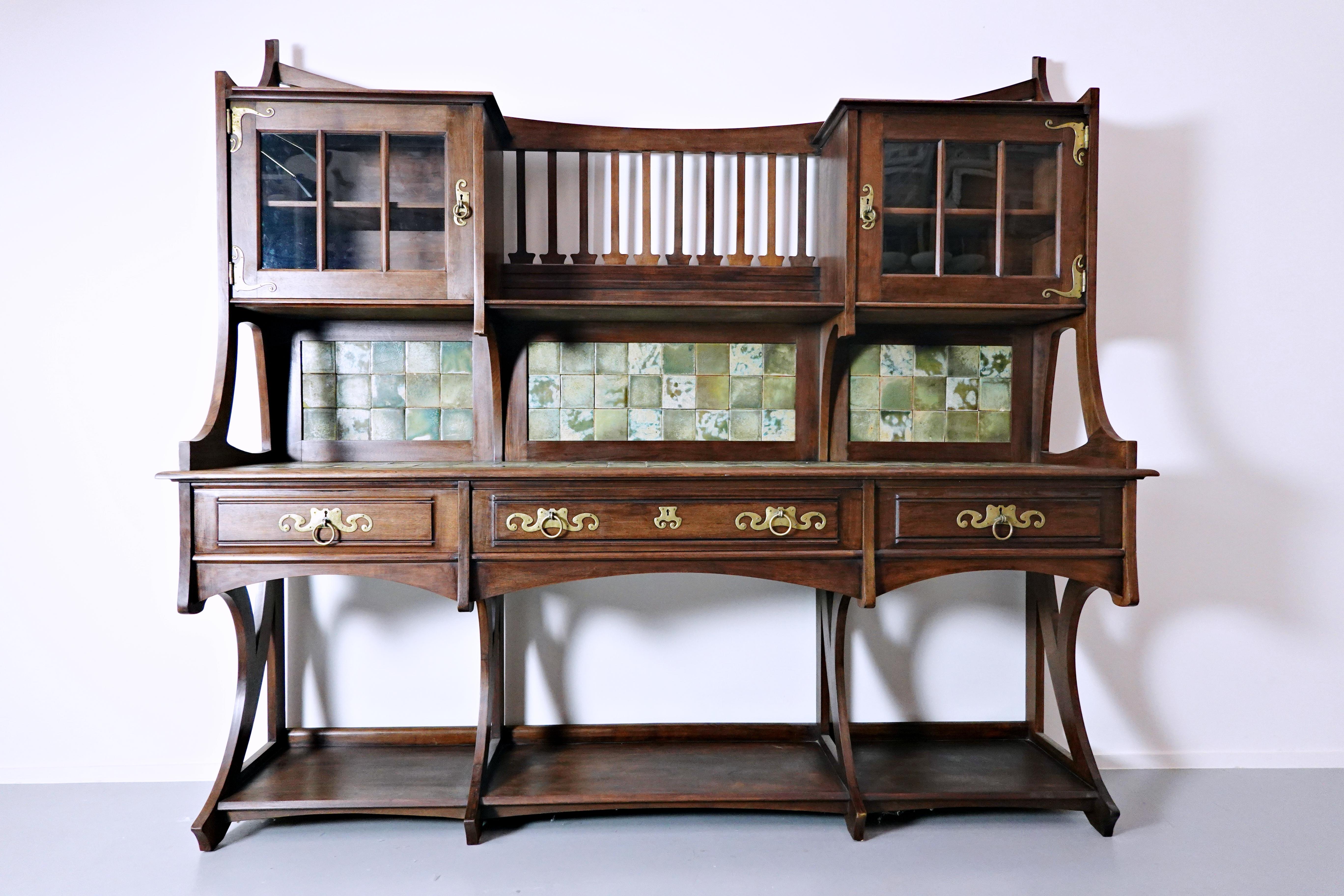 Early 20th Century Large Art Nouveau Buffet, by Gustave Serrurier-Bovy