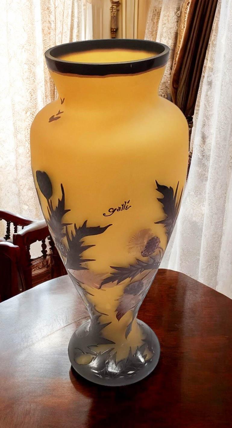 Francese Grande vaso a cammeo Art Nouveau, dopo Émile Gallé in vendita