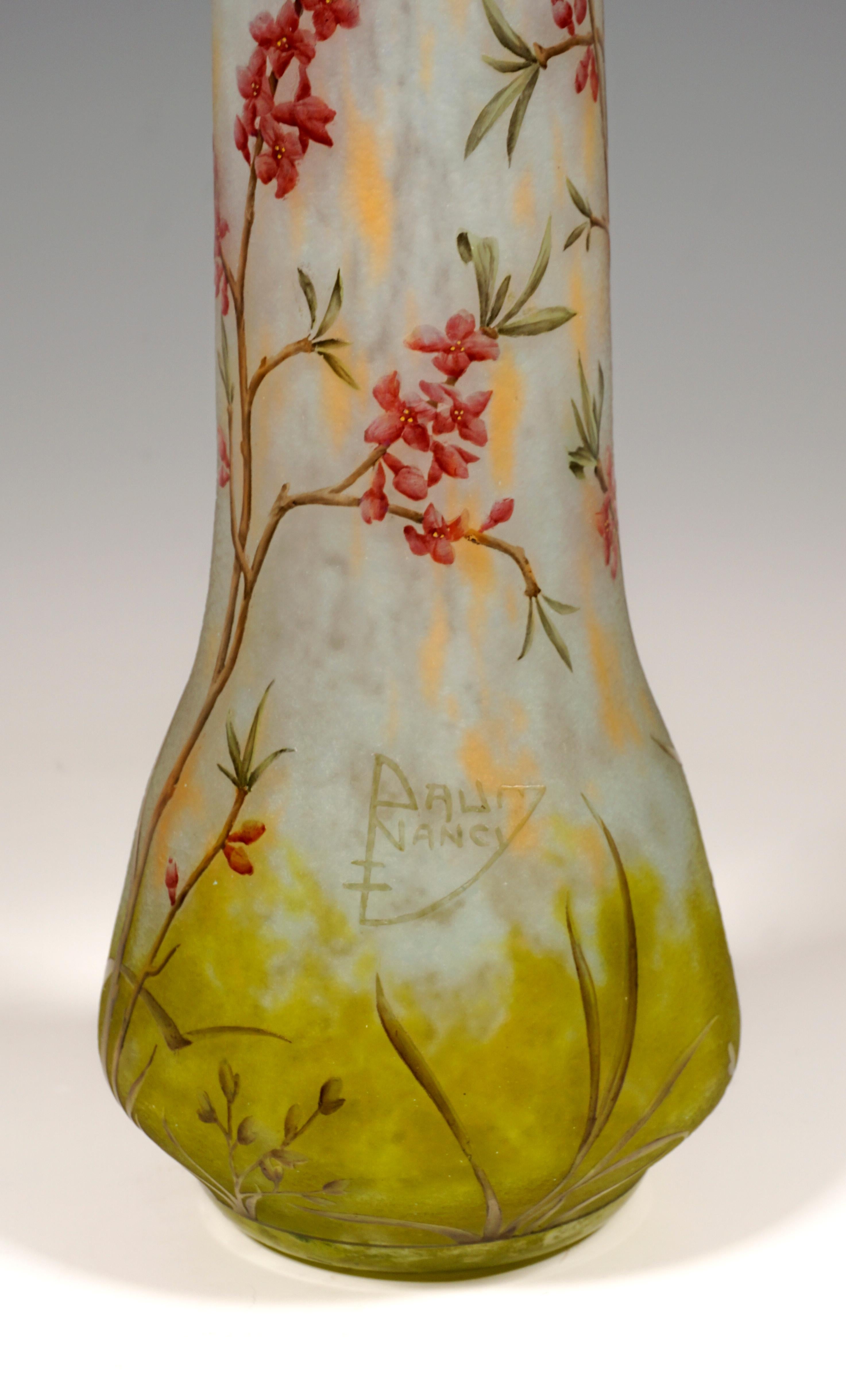 Glass Large Art Nouveau Cameo Vase with Daphne Decor, Daum Nancy, France, 1910/15 For Sale