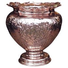 Große Art Nouveau Kupfer Pedestal Jardinaire
