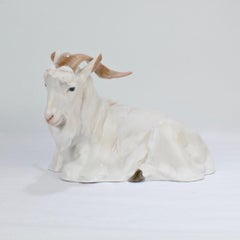 Large Art Nouveau Dalmatian Goat Figurine by Willy Zügel for Rosenthal Porcelain
