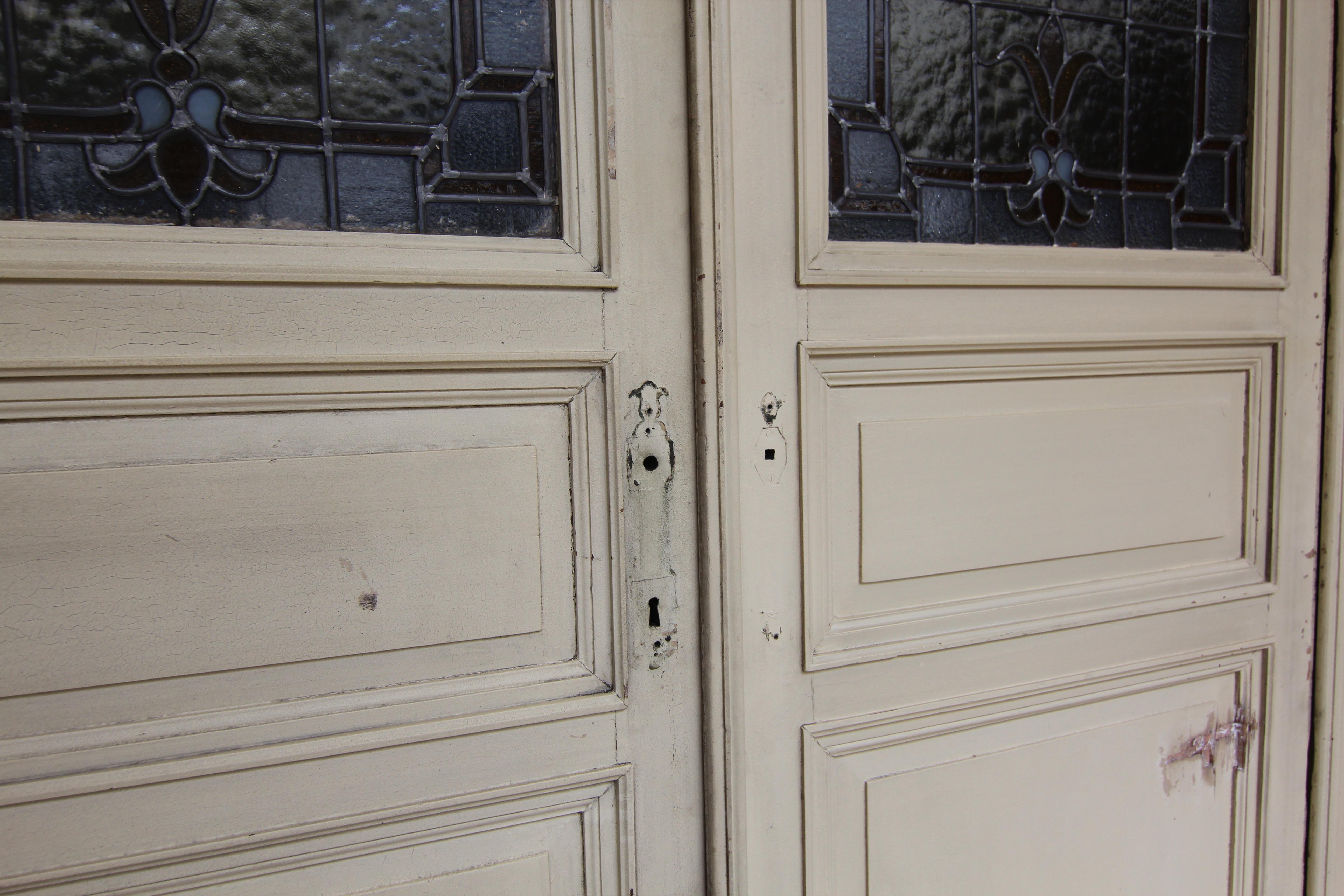 Grand séparateur de porte ou de pièce Art Nouveau à glaçure au plomb en vente 12